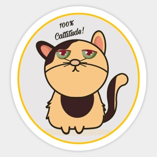 100% Cattitude! Sticker